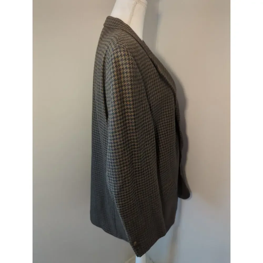 Vintage Burberrys 100% Wool Houndstooth Blazer